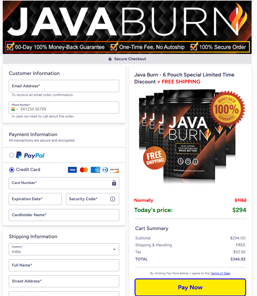 Java Burn Packets  - Secure-Checkout